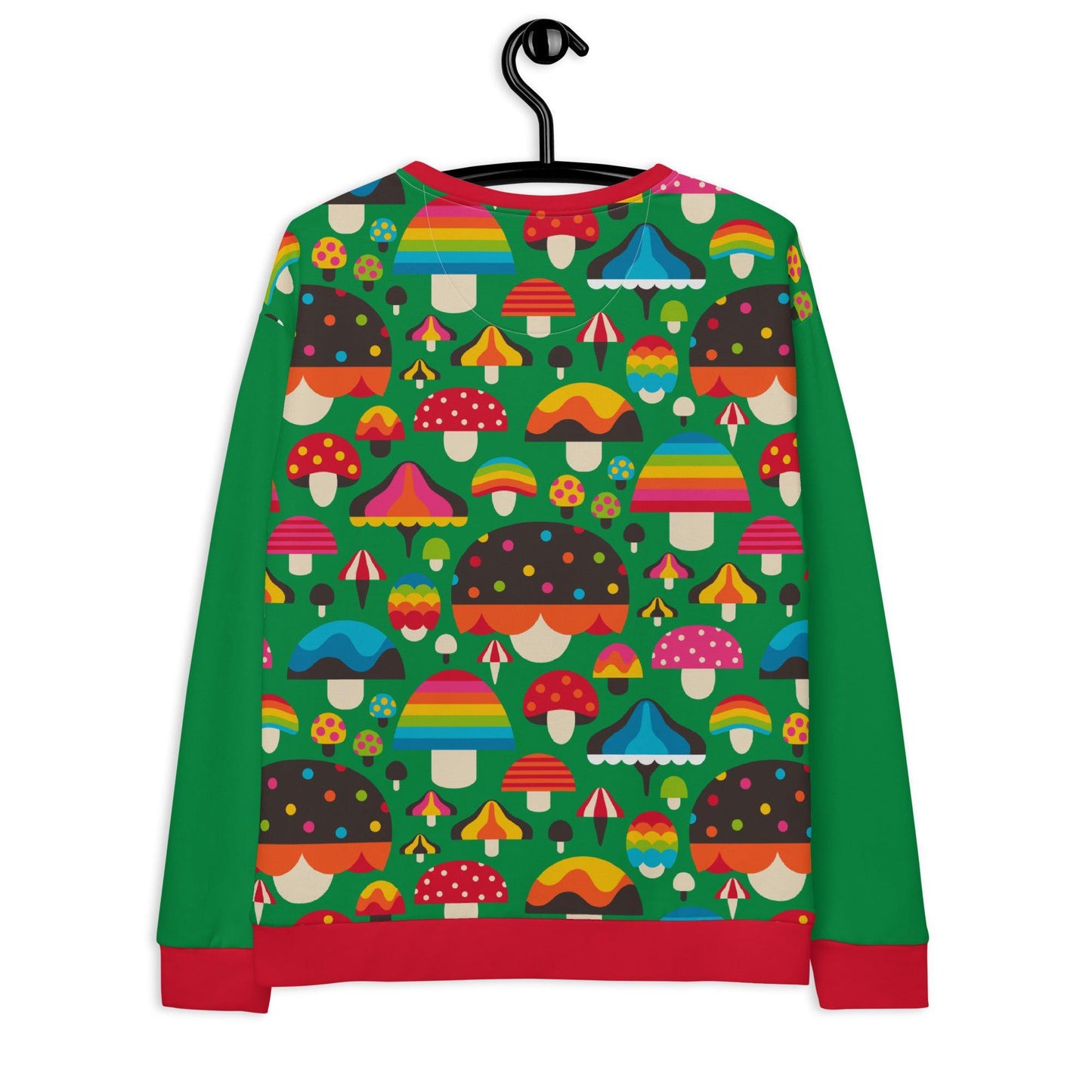 Sweatshirt - MUSHROOM MANIA green - Colorful mushroom print