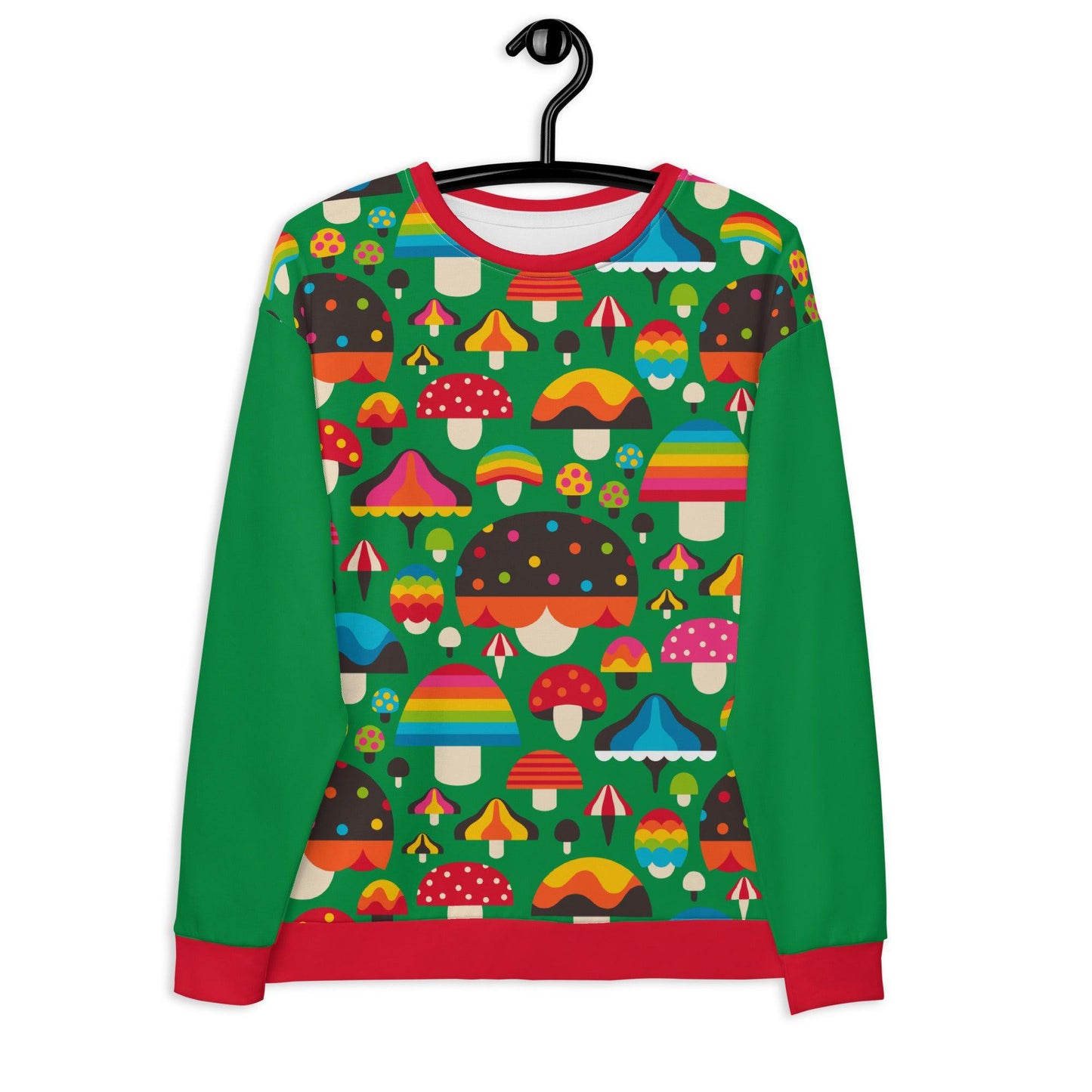 Sweatshirt - MUSHROOM MANIA green - Colorful mushroom print 3XL