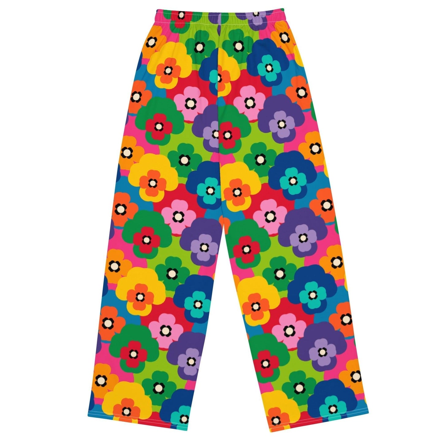 Pants - PANSY FAB - Colorful pansy flower print