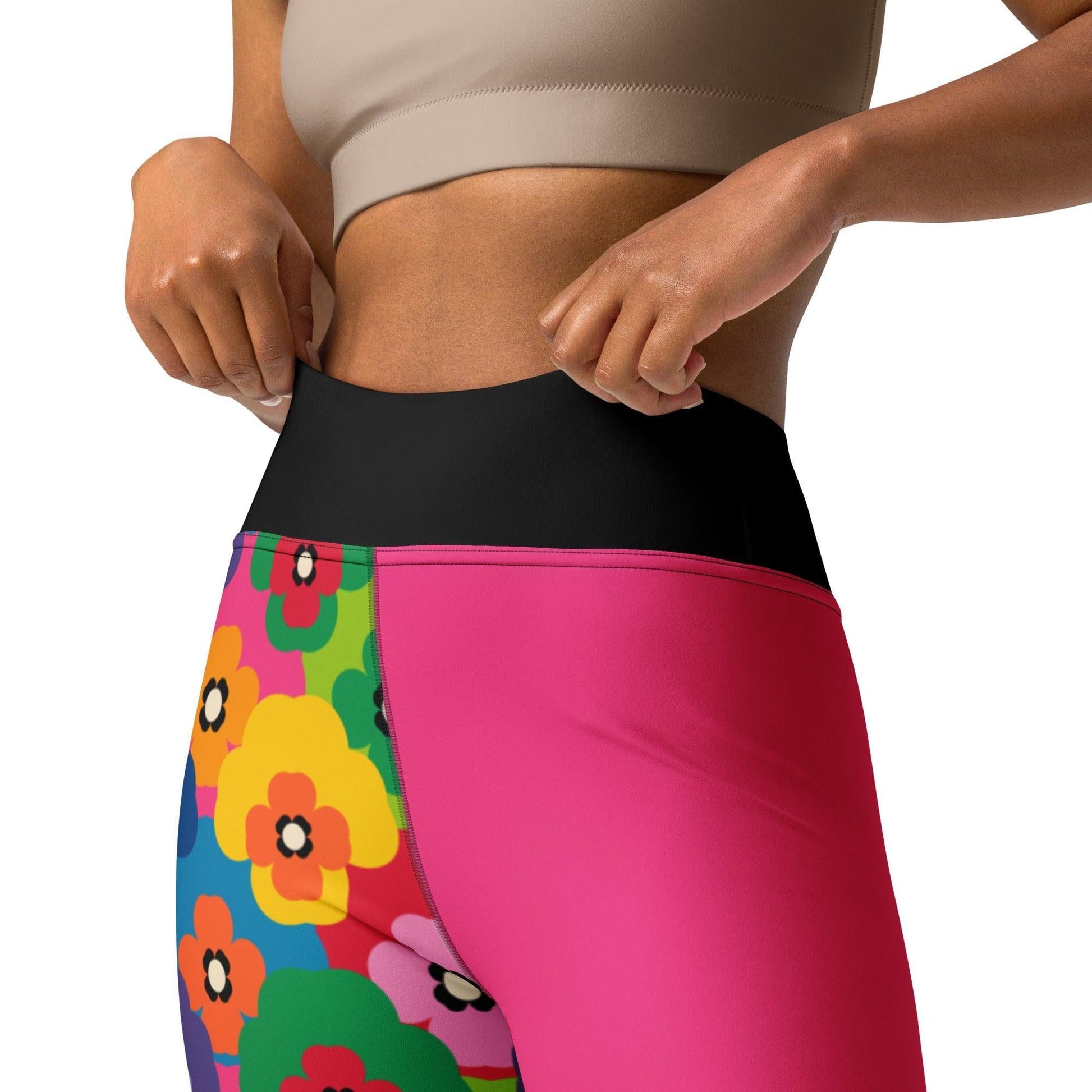 Yoga leggings - PANSY FAB - Colorful pansy flower print