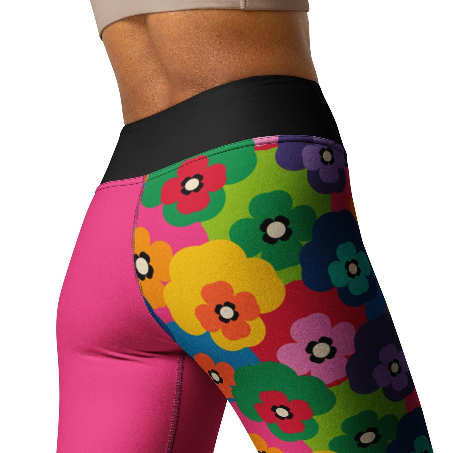 Yoga leggings - PANSY FAB - Colorful pansy flower print