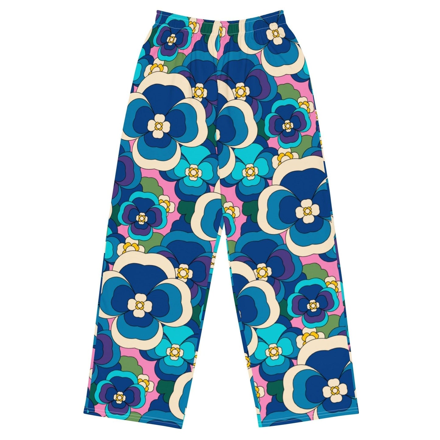 Pants - PANSY FANTASY blue pink - Retro pansy print 6XL