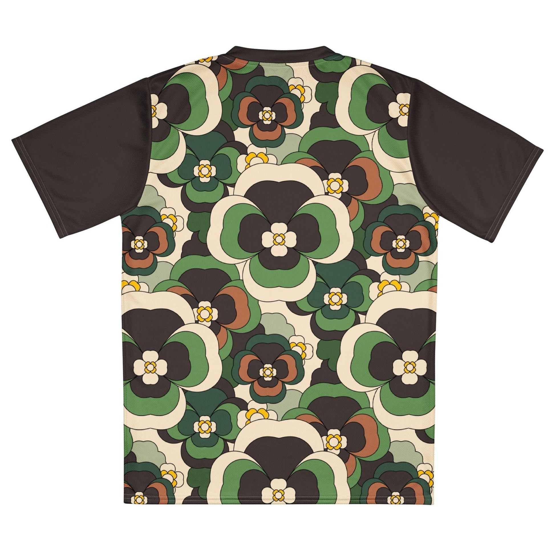 Sports Jersey - PANSY FANTASY green - Retro pansy print