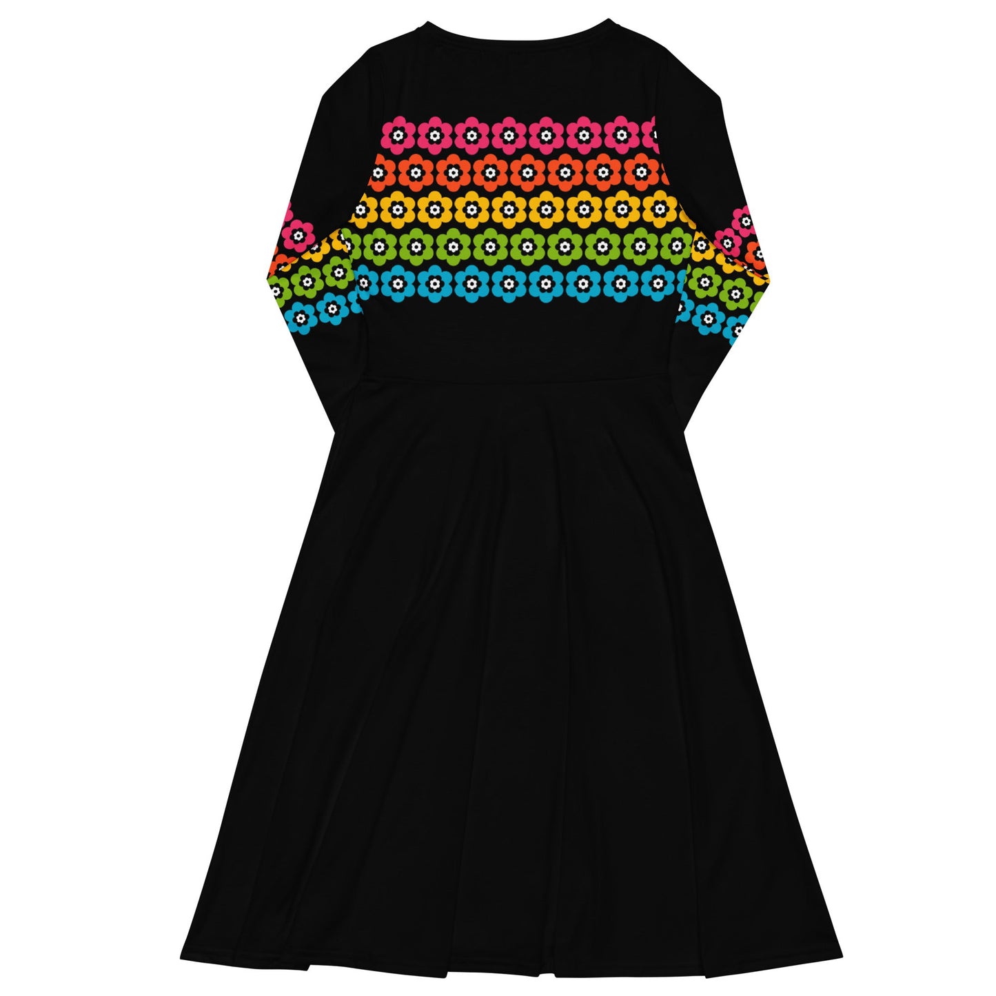 Midi Dress - PEACOCK BLOOM rainbow