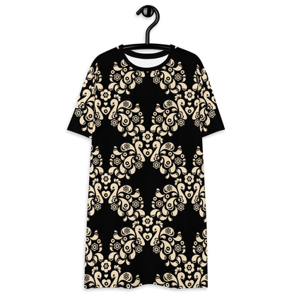T-shirt dress - PEACOCK LOVE black - Glorious peacock print 6XL