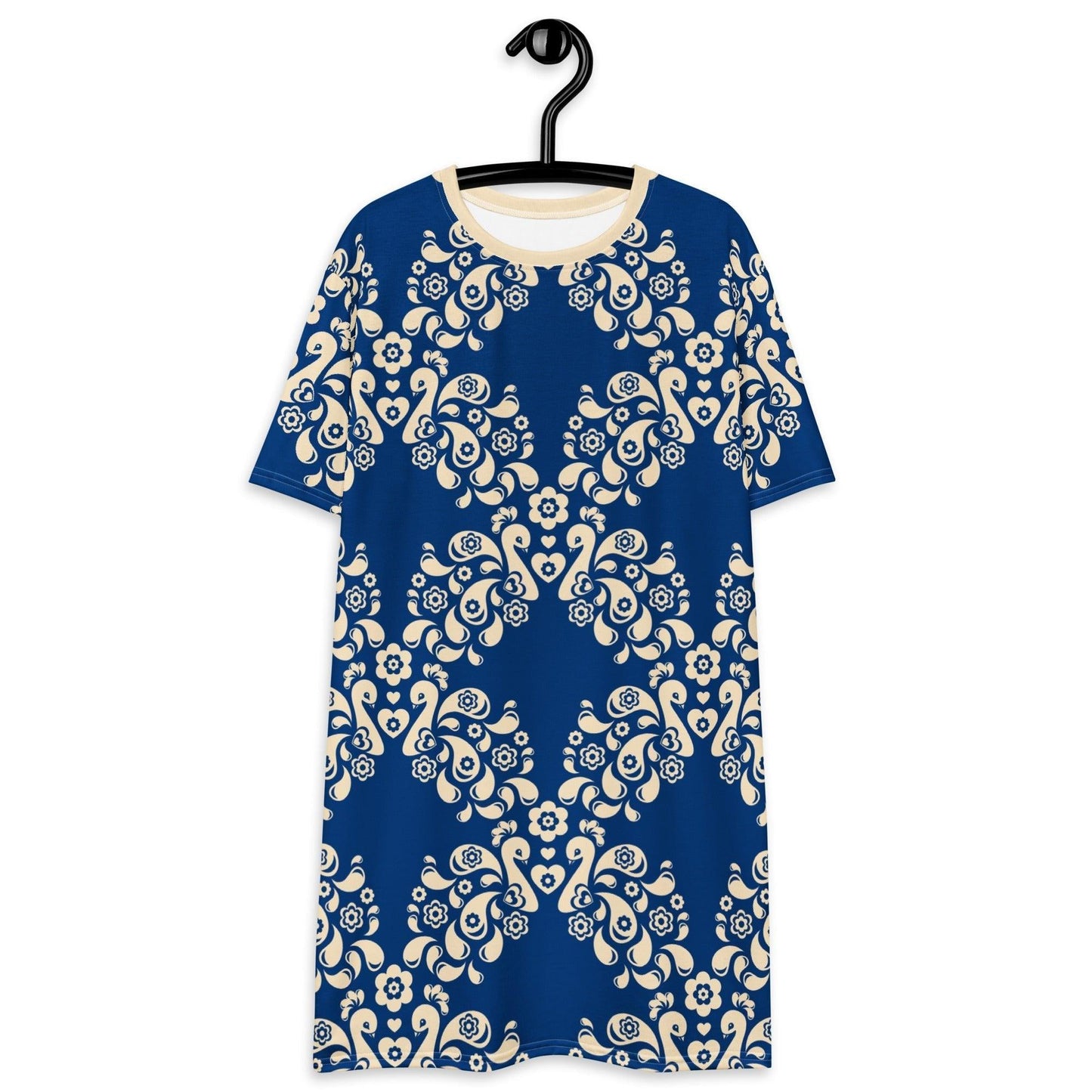 T-shirt dress - PEACOCK LOVE blue - Glorious peacock print 6XL