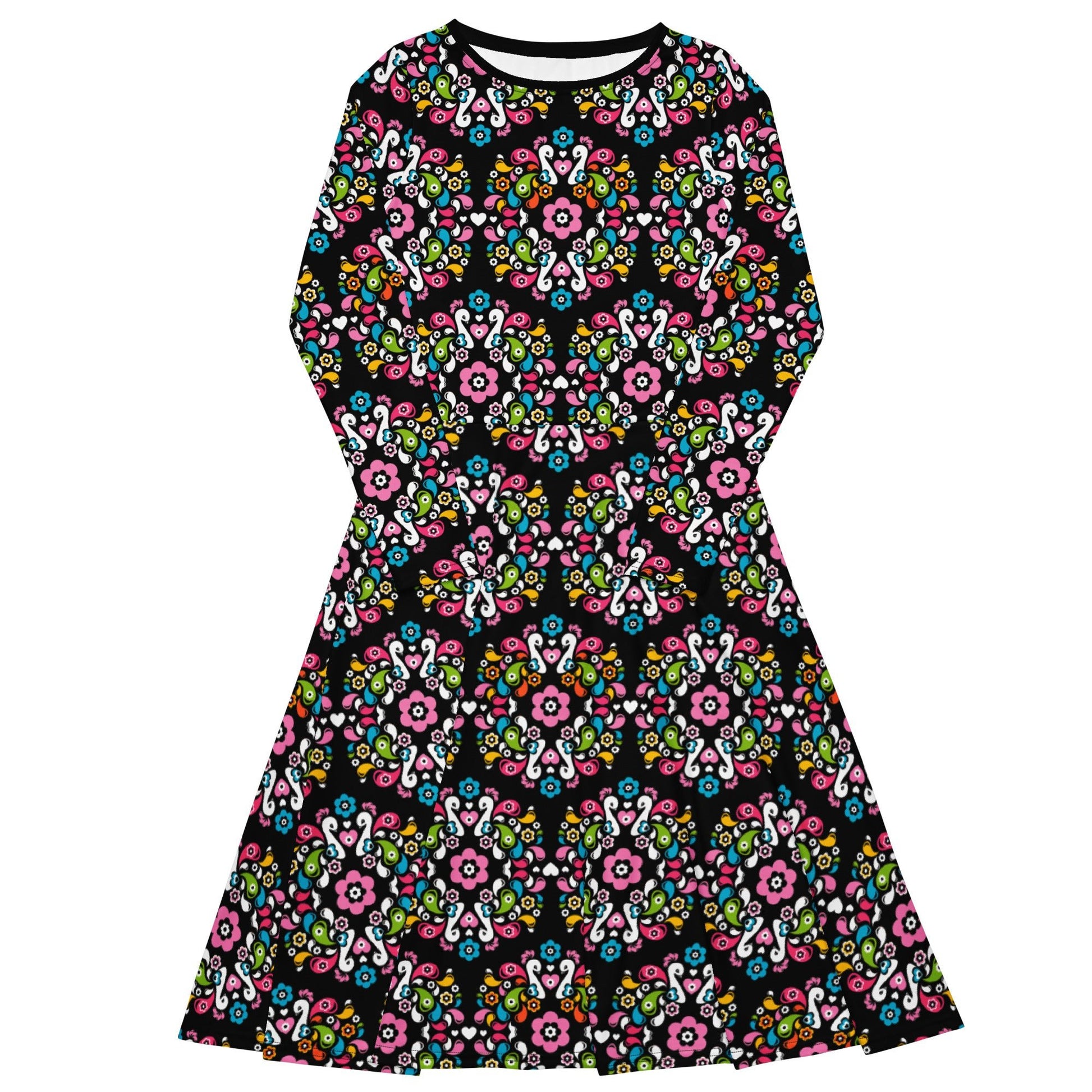 Midi dress - PEACOCK LOVE happy - Glorious peacock print 6XL