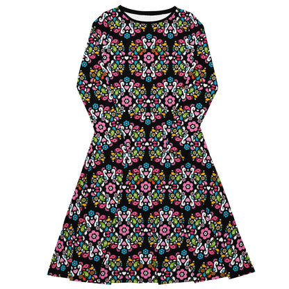 Midi dress - PEACOCK LOVE happy - Glorious peacock print 6XL