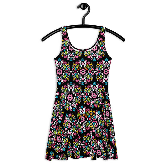 Skater Dress - PEACOCK LOVE happy