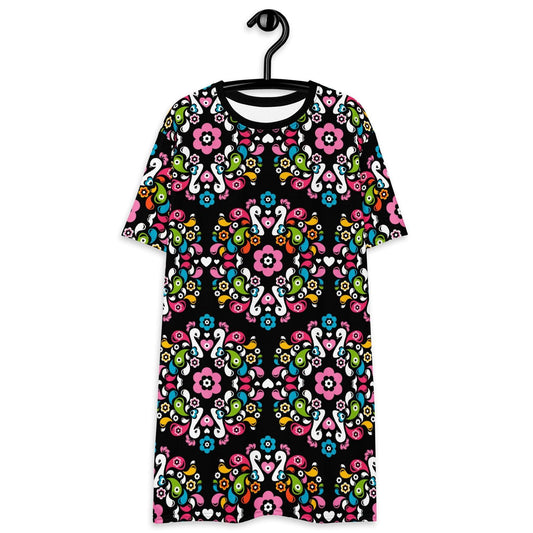T-shirt dress - PEACOCK LOVE happy - Glorious peacock print 6XL