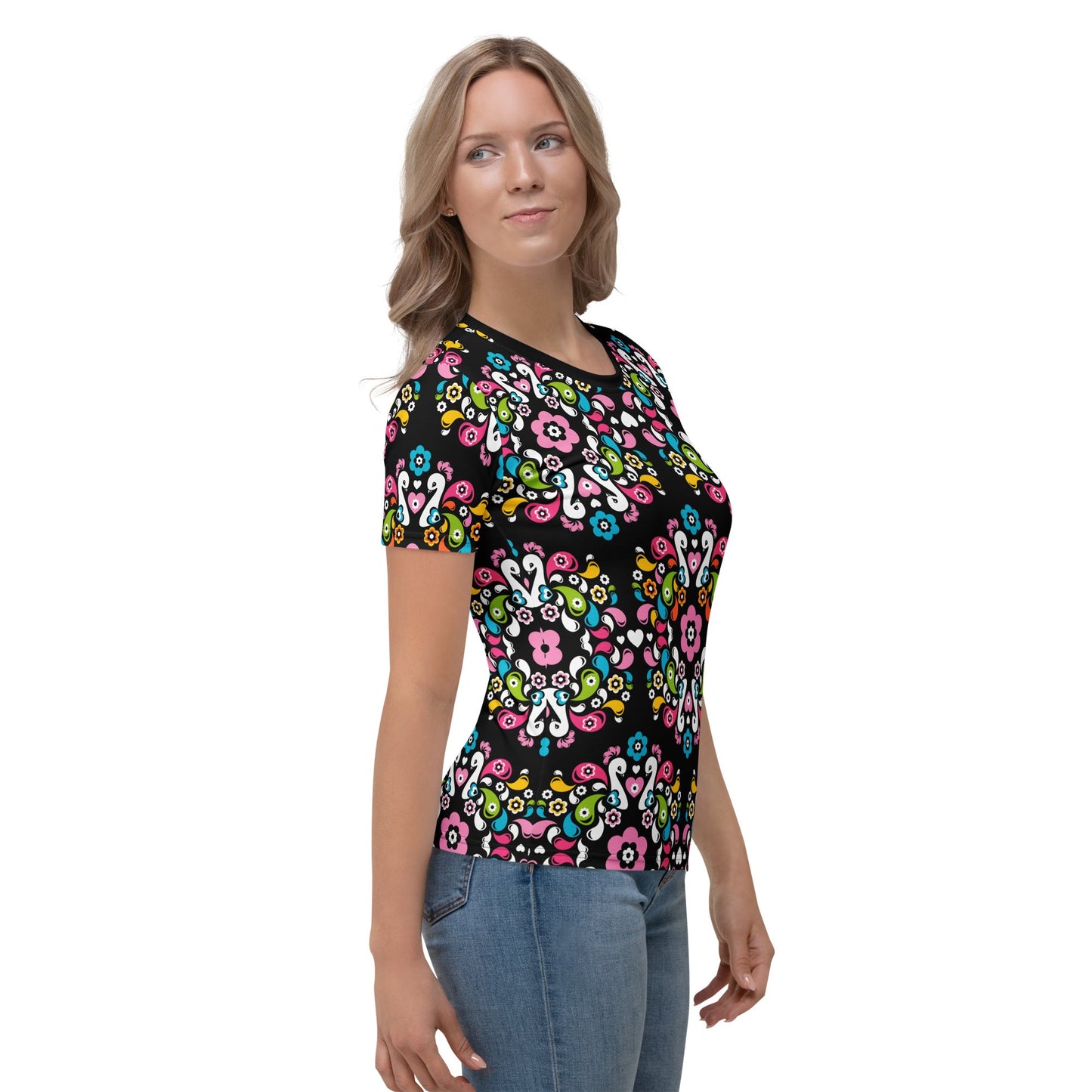 Woman's t-shirt - PEACOCK LOVE happy - Glorious peacock print