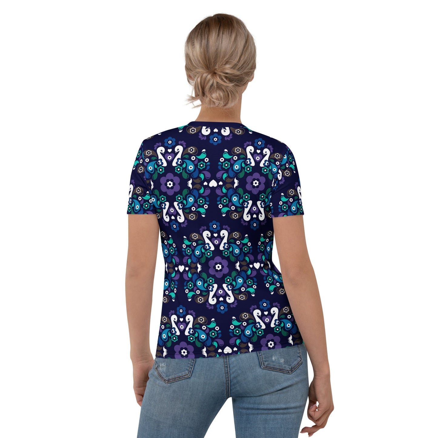 PEACOCK LOVE mystic blue - Woman’s T-Shirt - Glorious peacock print