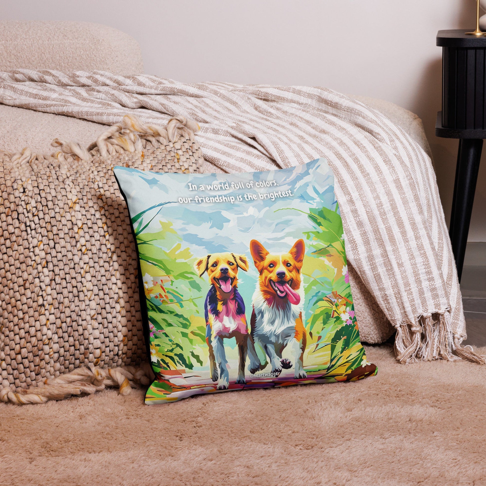 Pillow Case - In a world full of colors, our friendship is the brightest 18″×18″