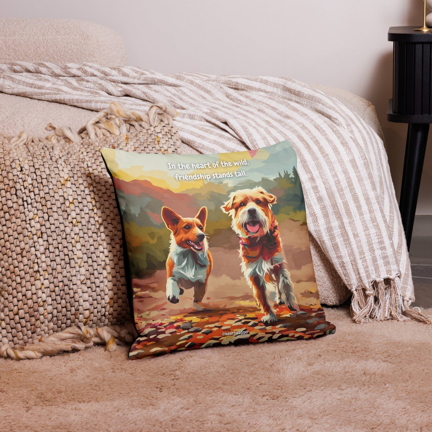 Pillow Case - In the heart of the wild, friendship stands tall 18″×18″