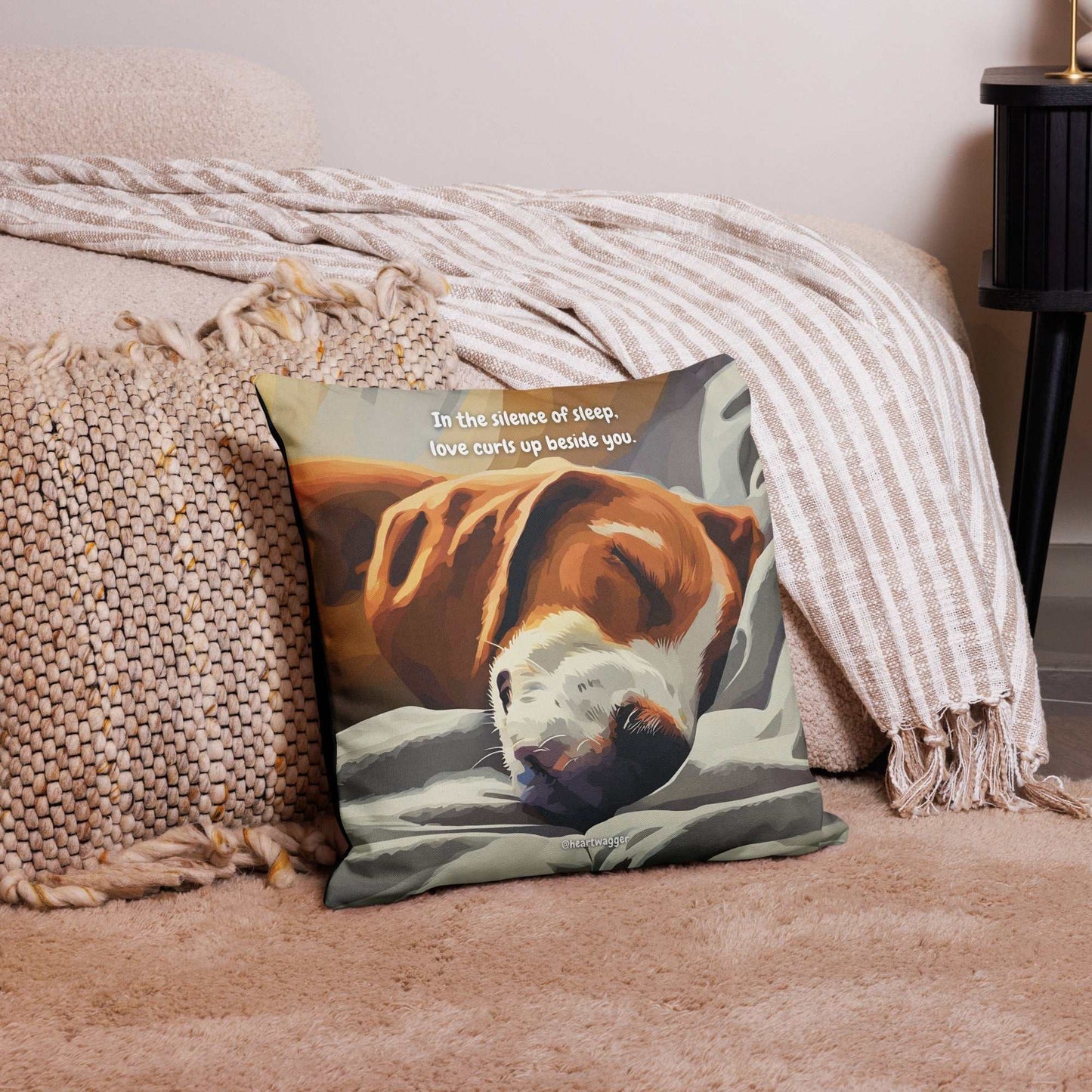 Pillow Case - In the silence of sleep, love curls up beside you 18″×18″