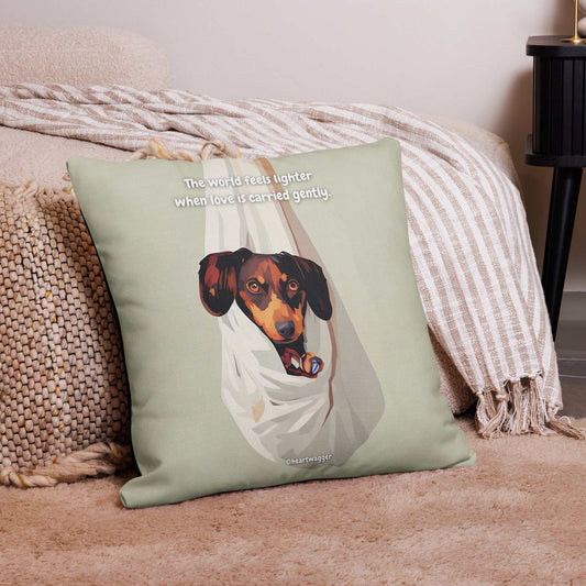 Pillow Case - The world feels lighter when love is carried gently 22″×22″