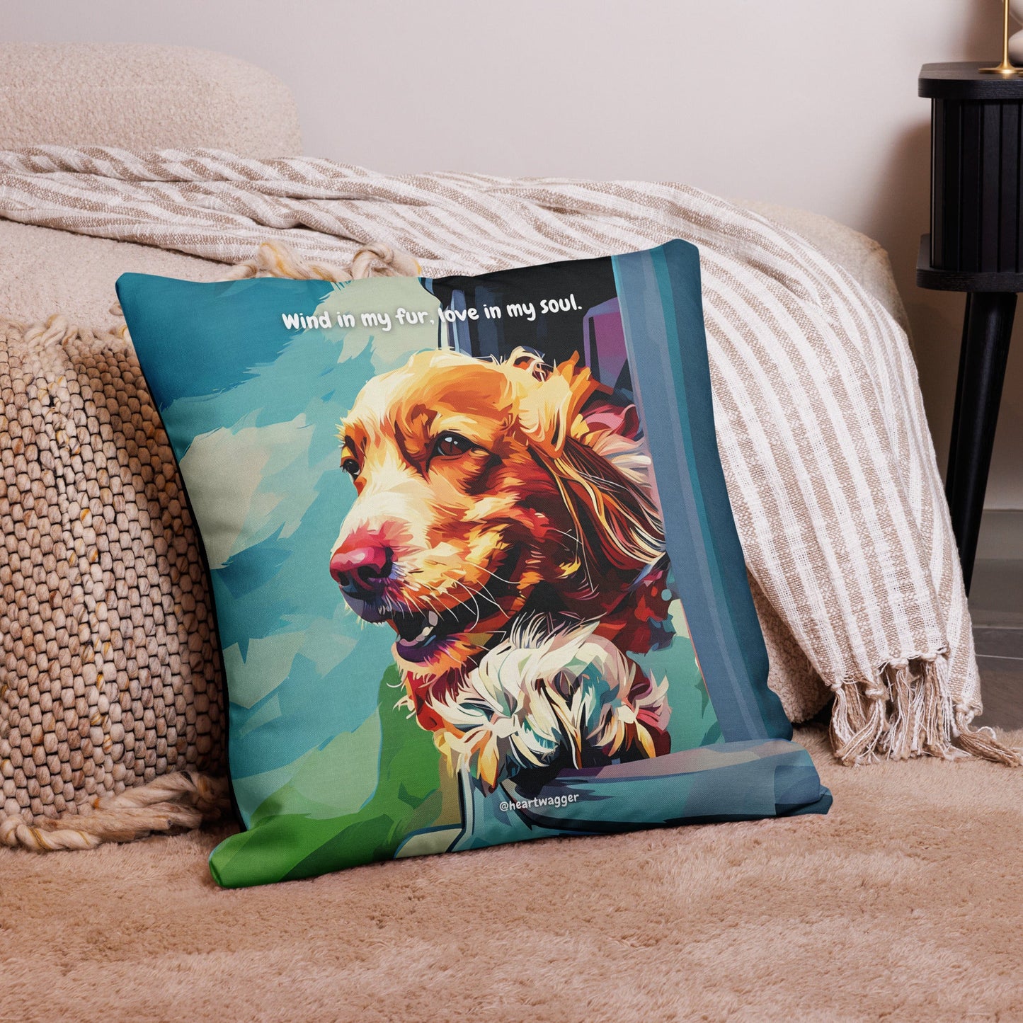 Pillow Case - Wind in my fur, love in my soul 22″×22″