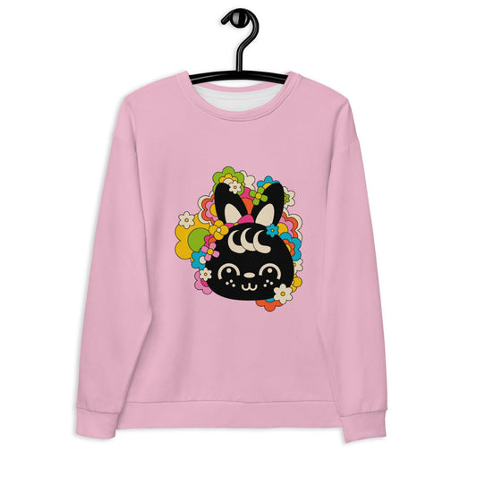Sweatshirt - POPBUNNY pink (just bunny) - Playful bunnies and flowers print 3XL