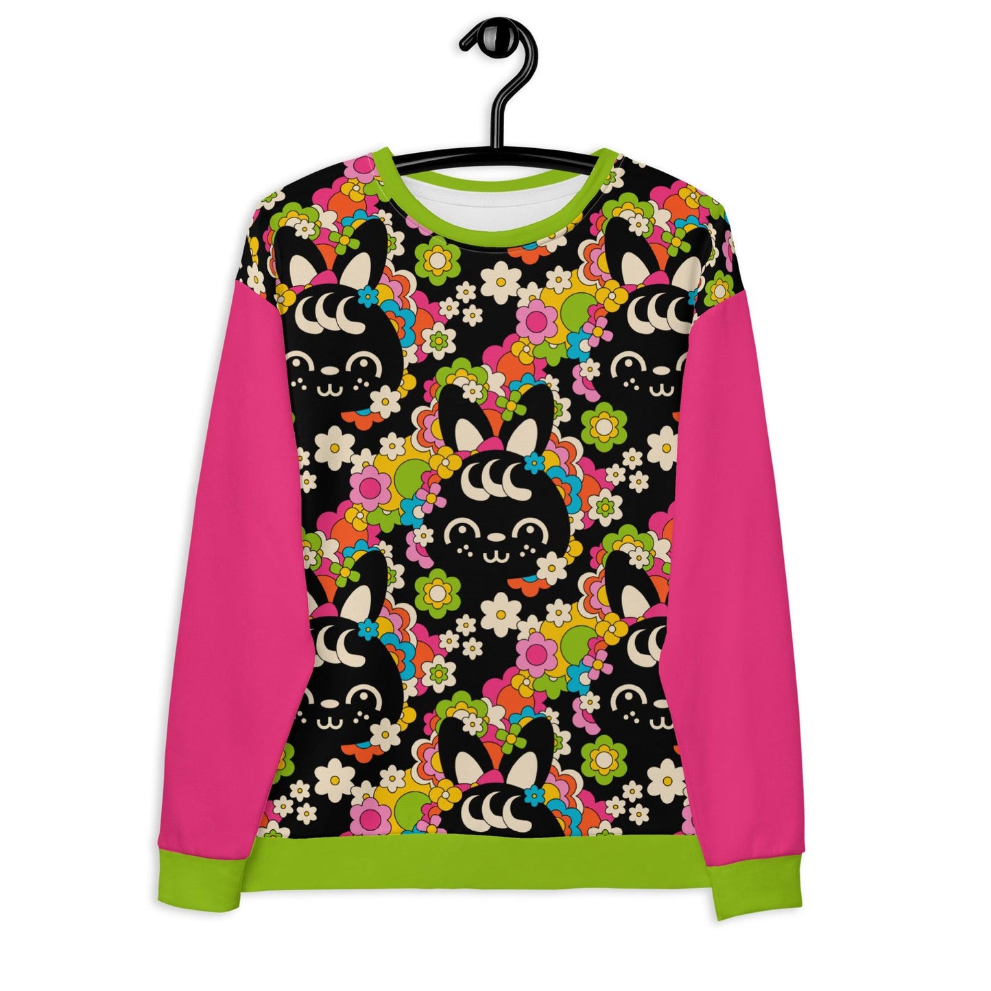 Sweatshirt - POPBUNNY - Playful bunnies and flowers print 3XL