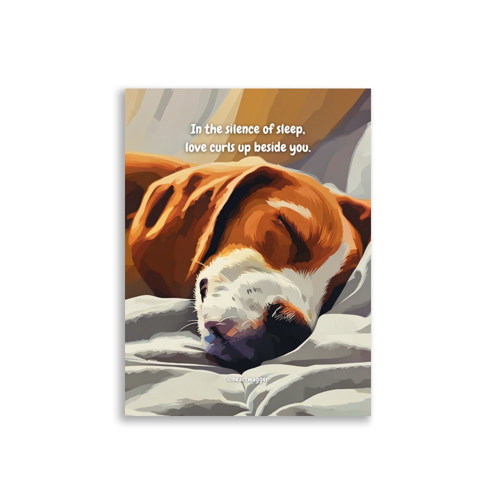 Poster - In the silence of sleep, love curls up beside you 30×40 cm