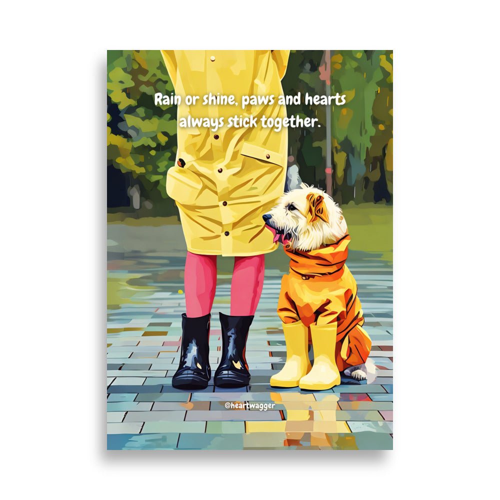 Poster - Rain or shine, paws and hearts always stick together 50×70 cm