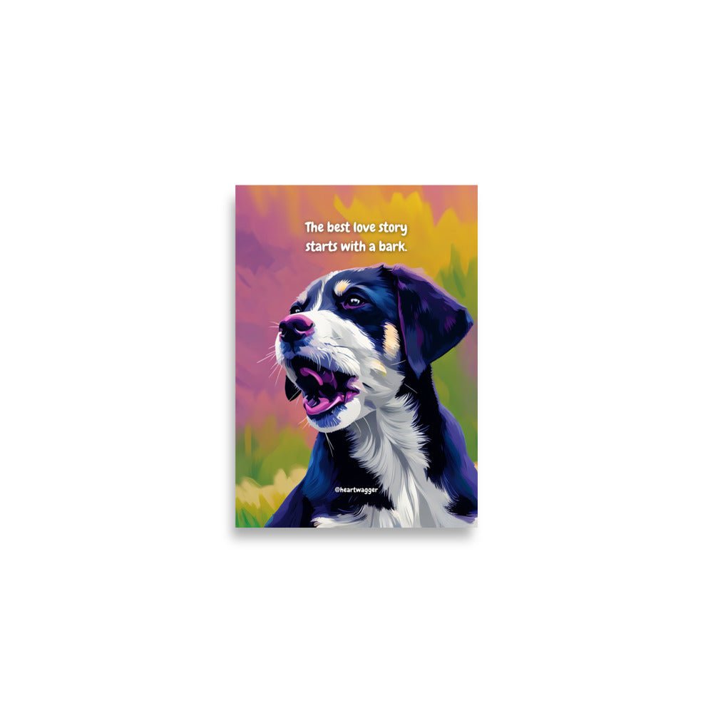 Poster - The best love story starts with a bark A2 (42×59.4 cm)