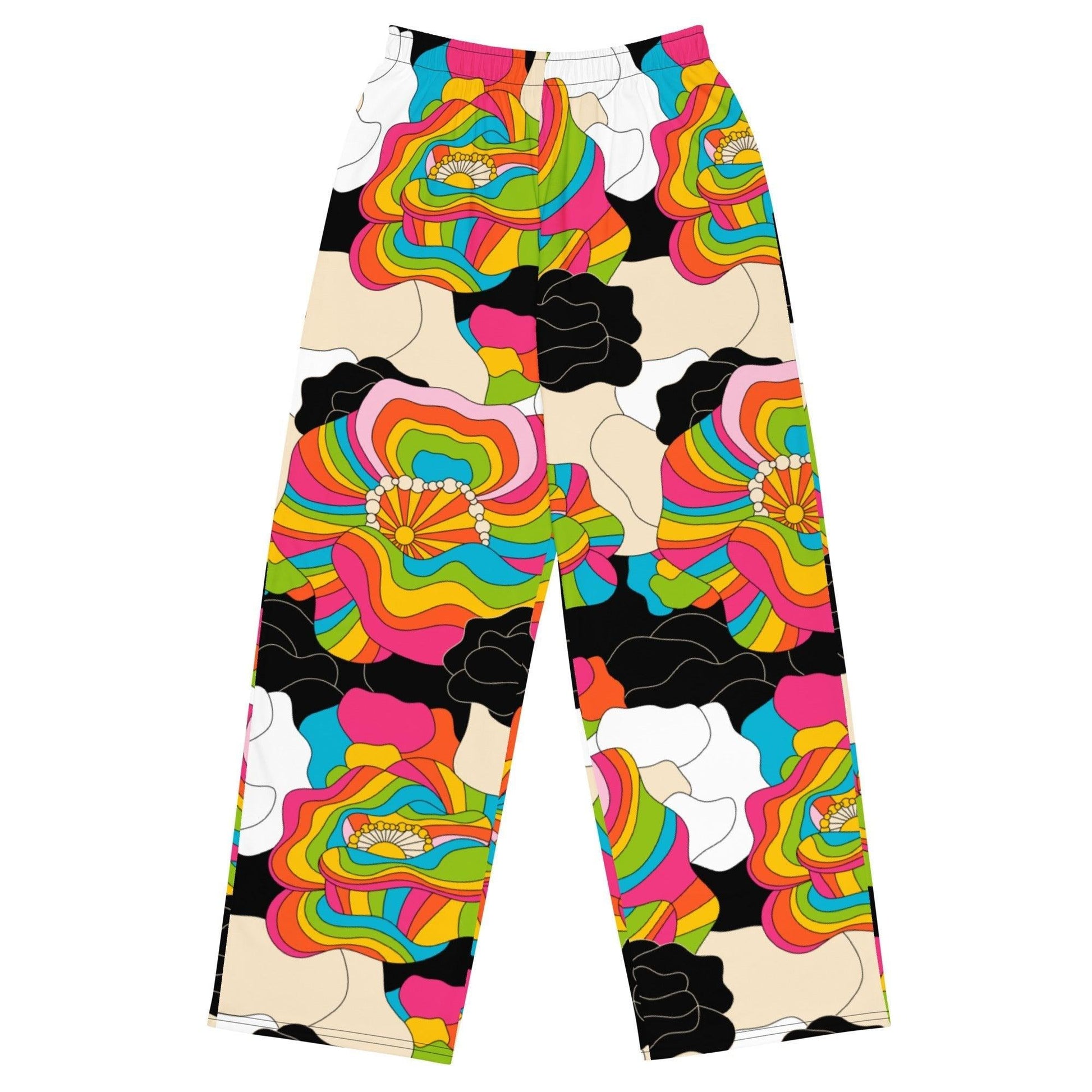 Pants - RAINBOW POPPY - Bold rainbow poppies print 6XL