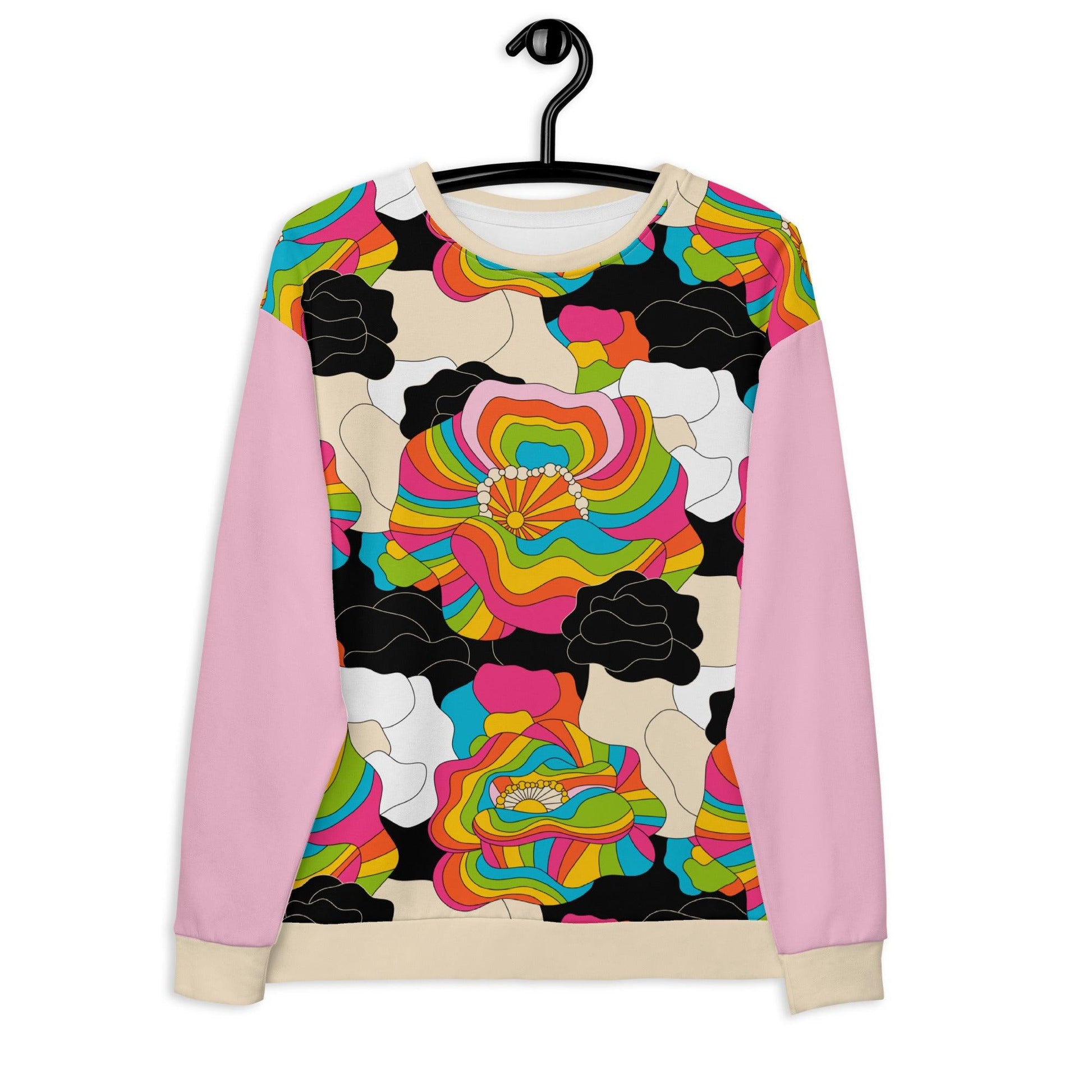 Sweatshirt - RAINBOW POPPY - Bold rainbow poppies print 3XL
