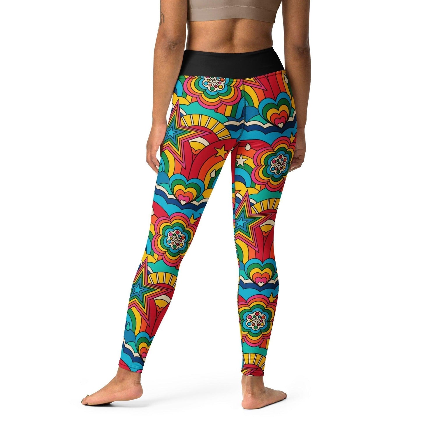 Yoga leggings -2- RAINBOW RAVE - Bold rainbow sky print