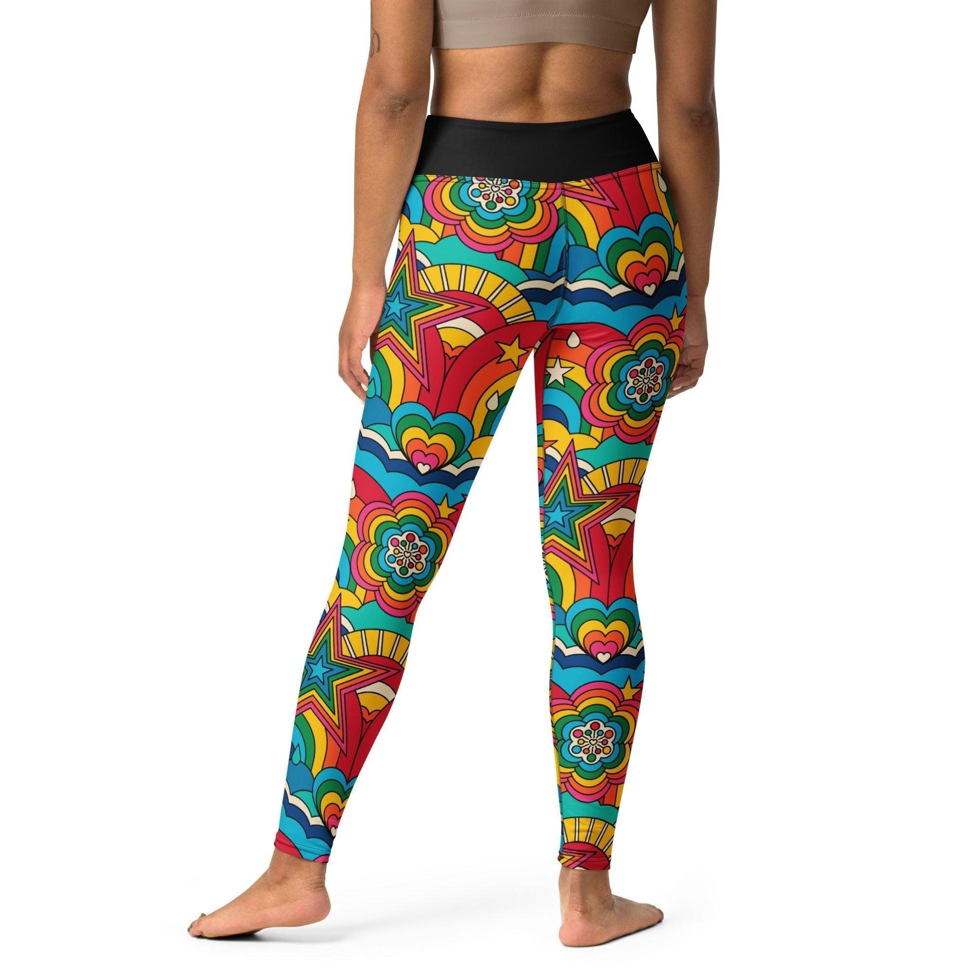 Yoga leggings -2- RAINBOW RAVE - Bold rainbow sky print