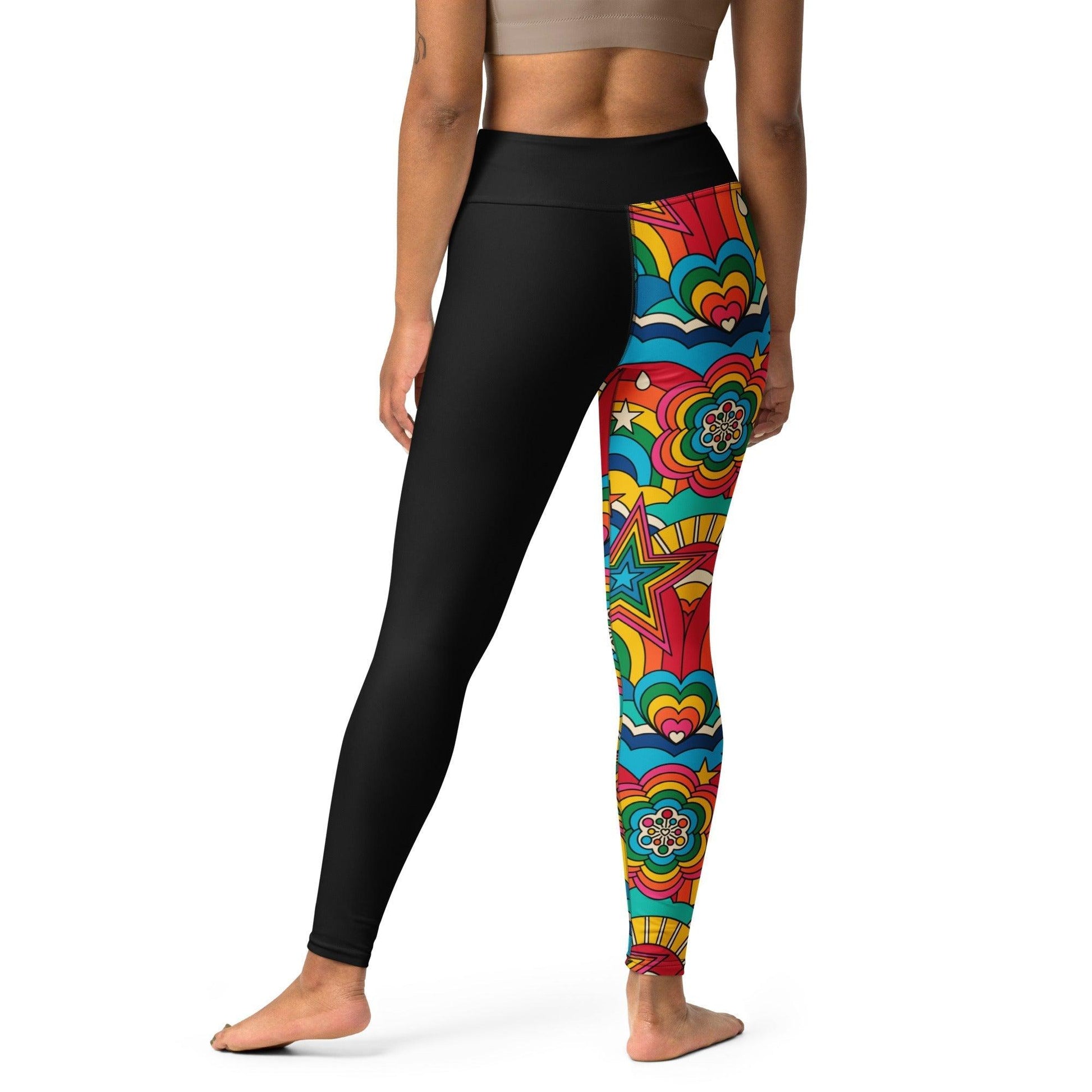 Yoga leggings - RAINBOW RAVE - Bold rainbow sky print