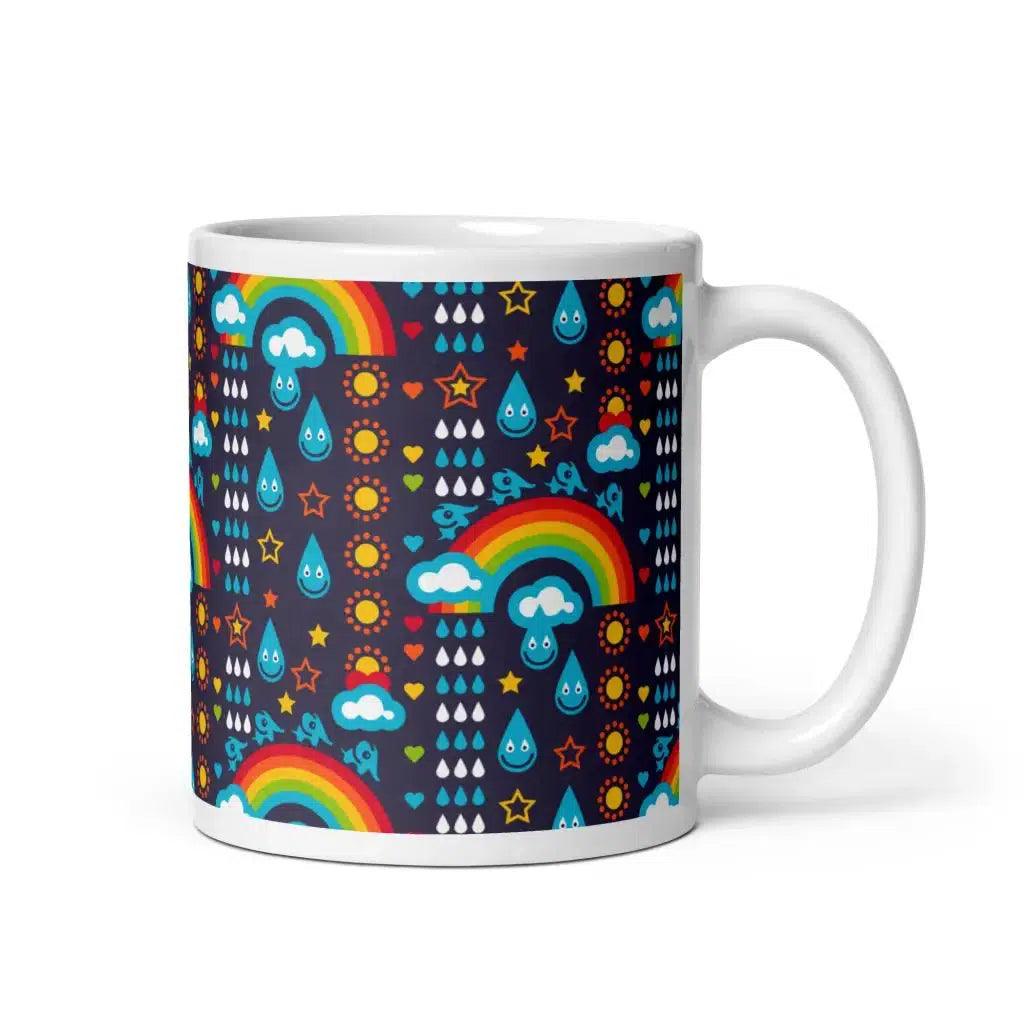Mug - RAINBOWPHANT blue - Rainbows and elephants print