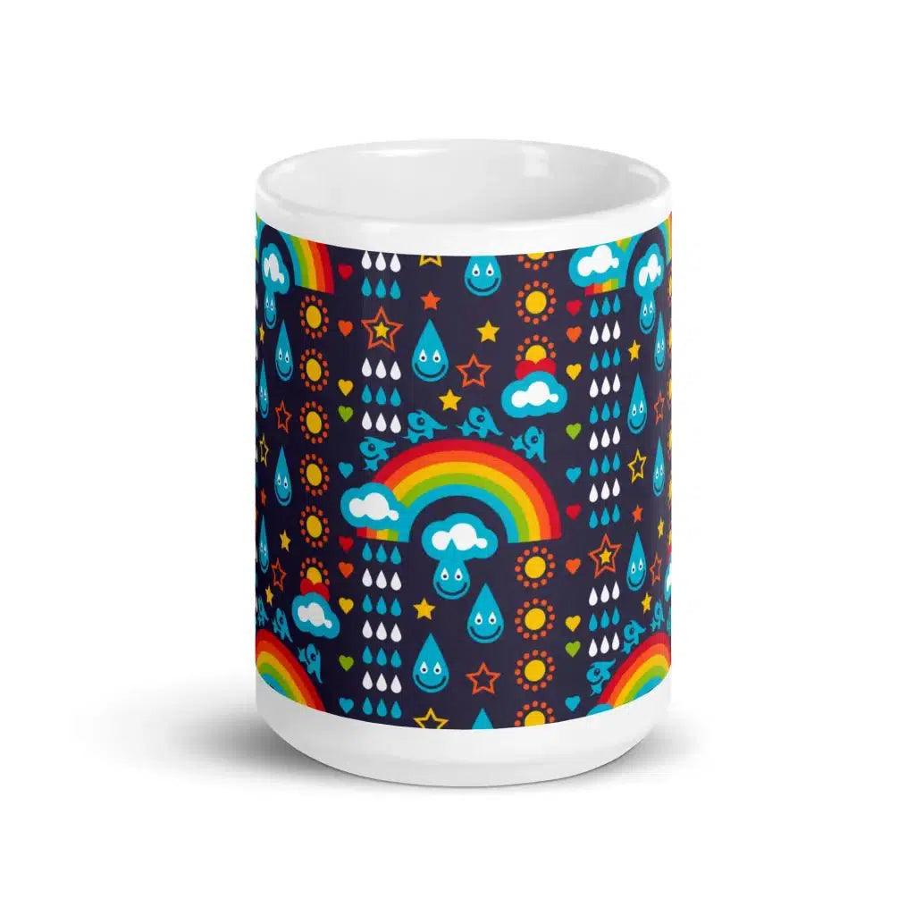 Mug - RAINBOWPHANT blue - Rainbows and elephants print