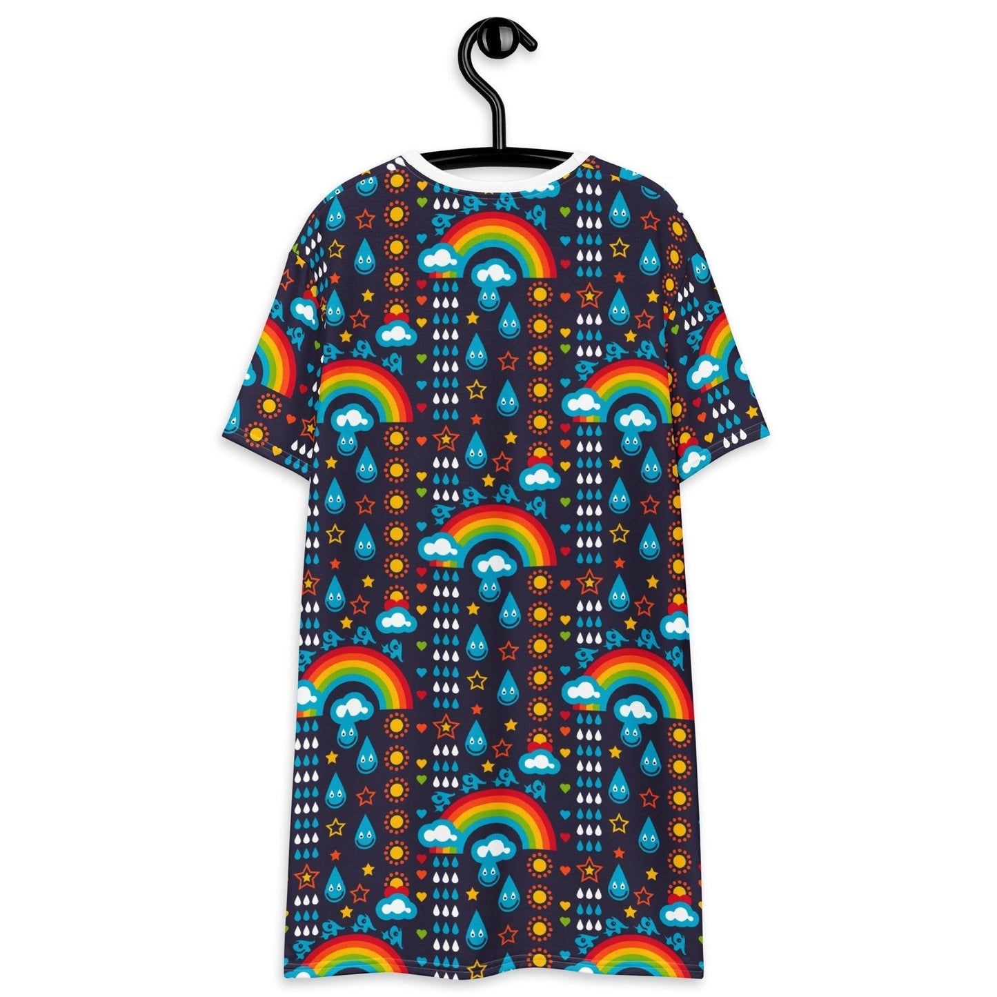 T-shirt dress - RAINBOWPHANT blue - Rainbows and elephants print