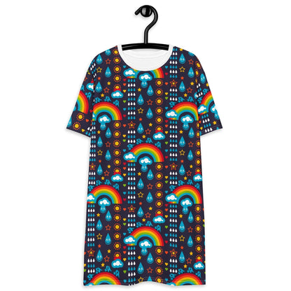 T-shirt dress - RAINBOWPHANT blue - Rainbows and elephants print 6XL