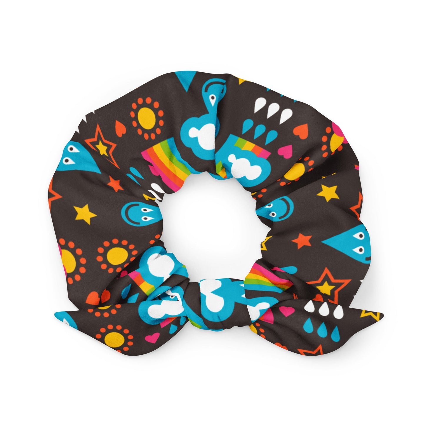 Scrunchie - RAINBOWPHANT brown - Rainbows and elephants print Default Title