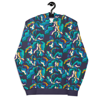 Hoodie - SASSY IRIS purple - Bold iris flower print 6XL