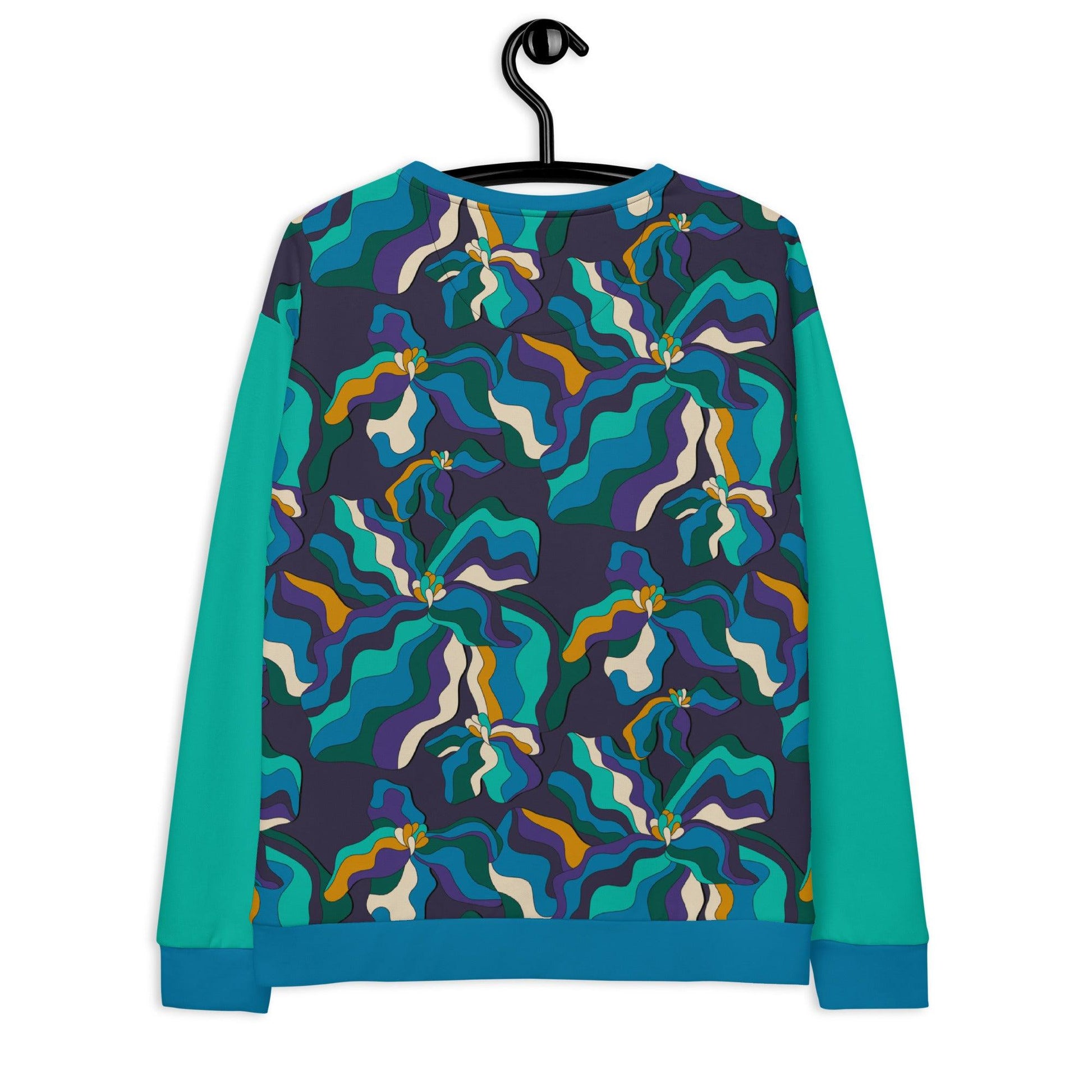 Sweatshirt - SASSY IRIS purple - Bold iris flower print