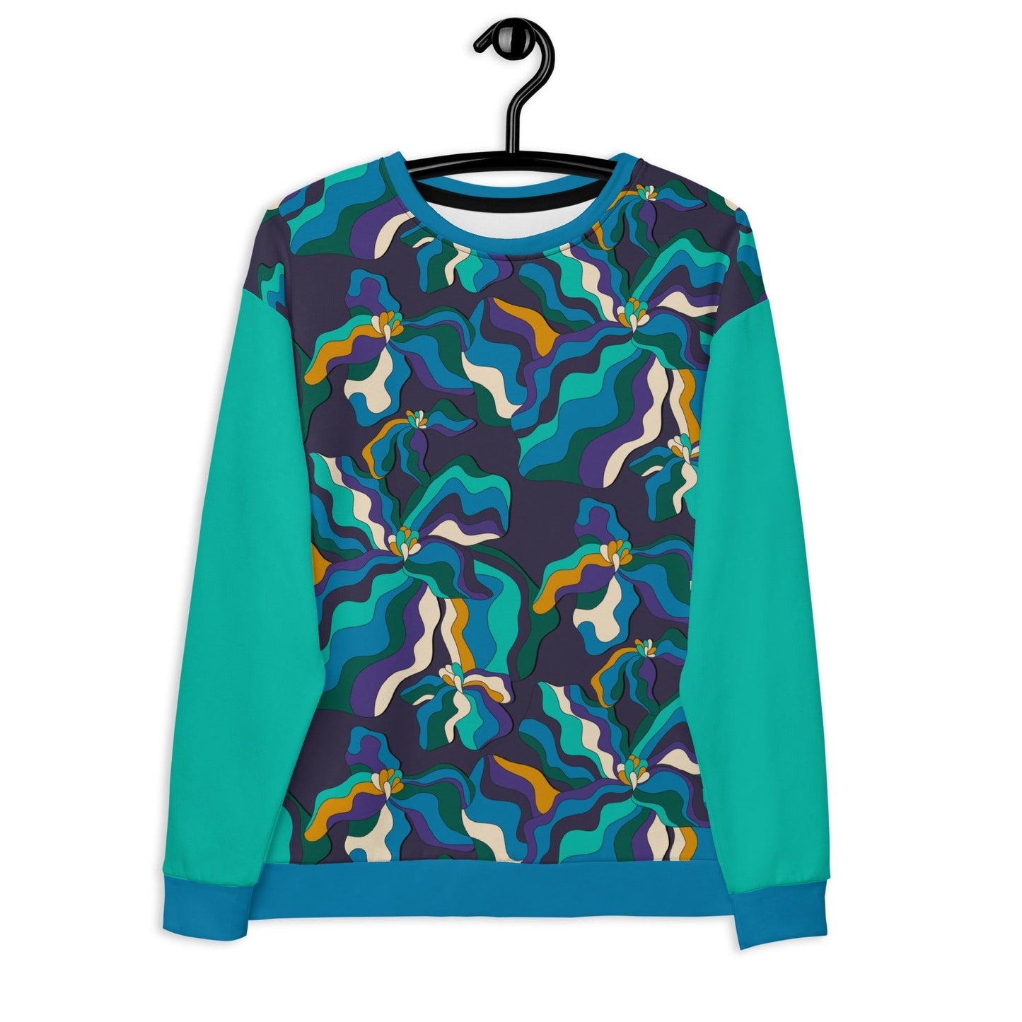Sweatshirt - SASSY IRIS purple - Bold iris flower print 3XL