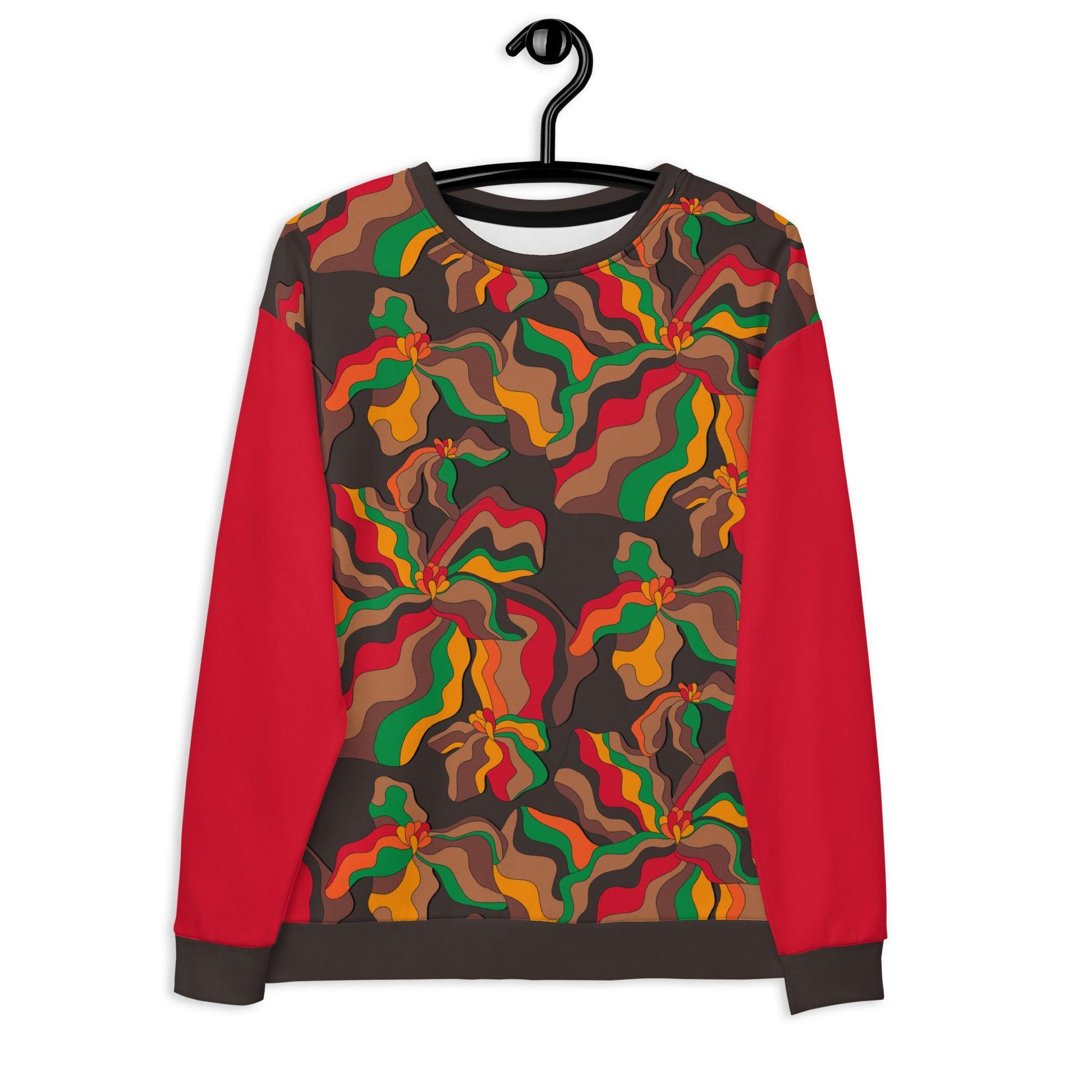 Sweatshirt - SASSY IRIS retro - Bold iris flower print 3XL