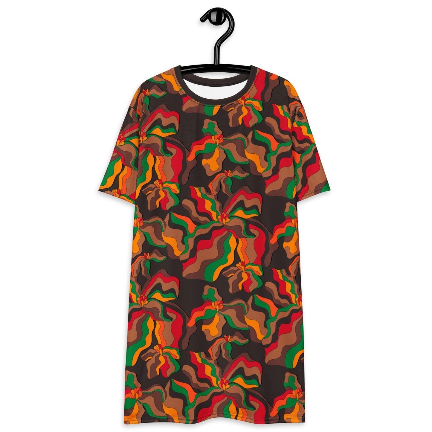 T-shirt dress - SASSY IRIS retro - Bold iris flower print 6XL