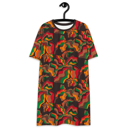 T-shirt dress - SASSY IRIS retro - Bold iris flower print 6XL
