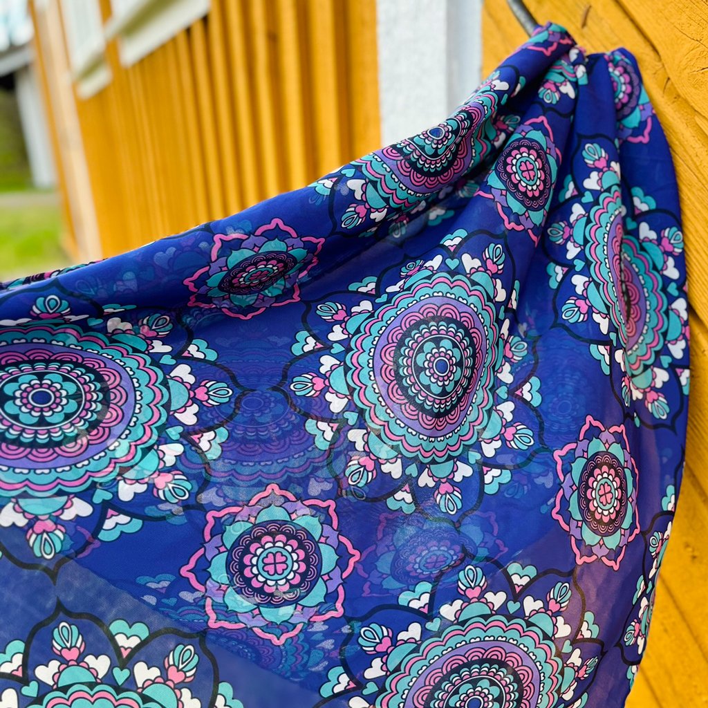 Scarf - FOREVERMORE summer violet - Romantic flower and heart print