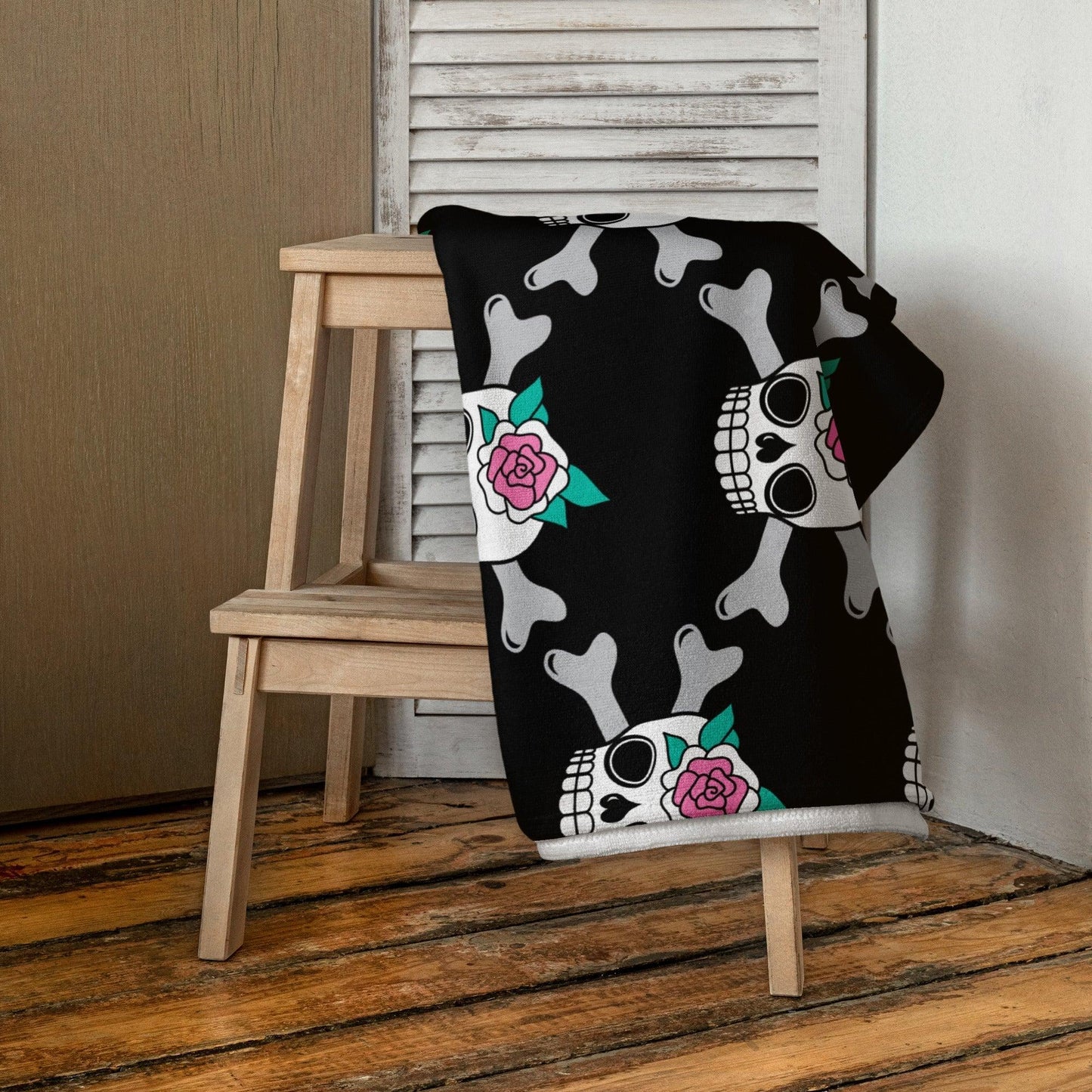 Towel - SKULLROSE black
