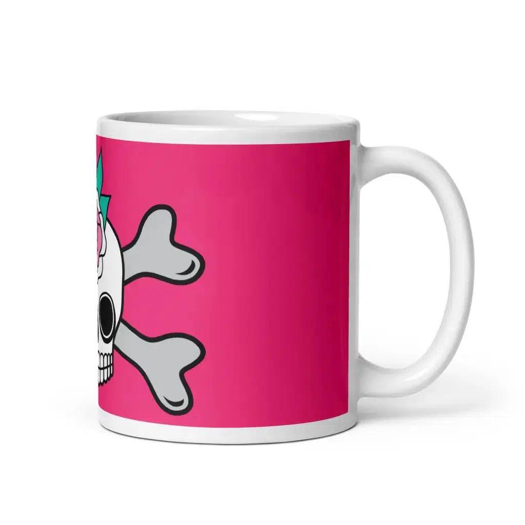 Mug - SKULLROSE pink - Skulls and roses print