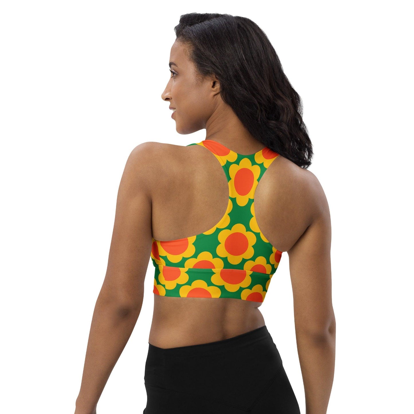 Sports bra - ELLIE green - Classic floral print