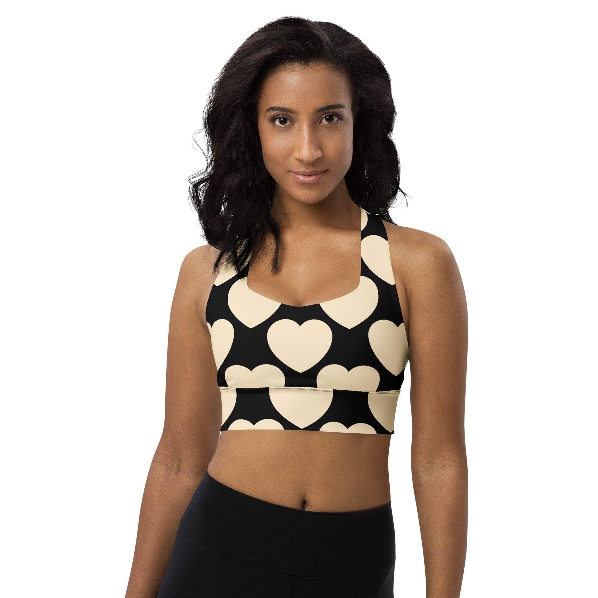Sports bra - ELLIE LOVE black - Bold heart print 3XL