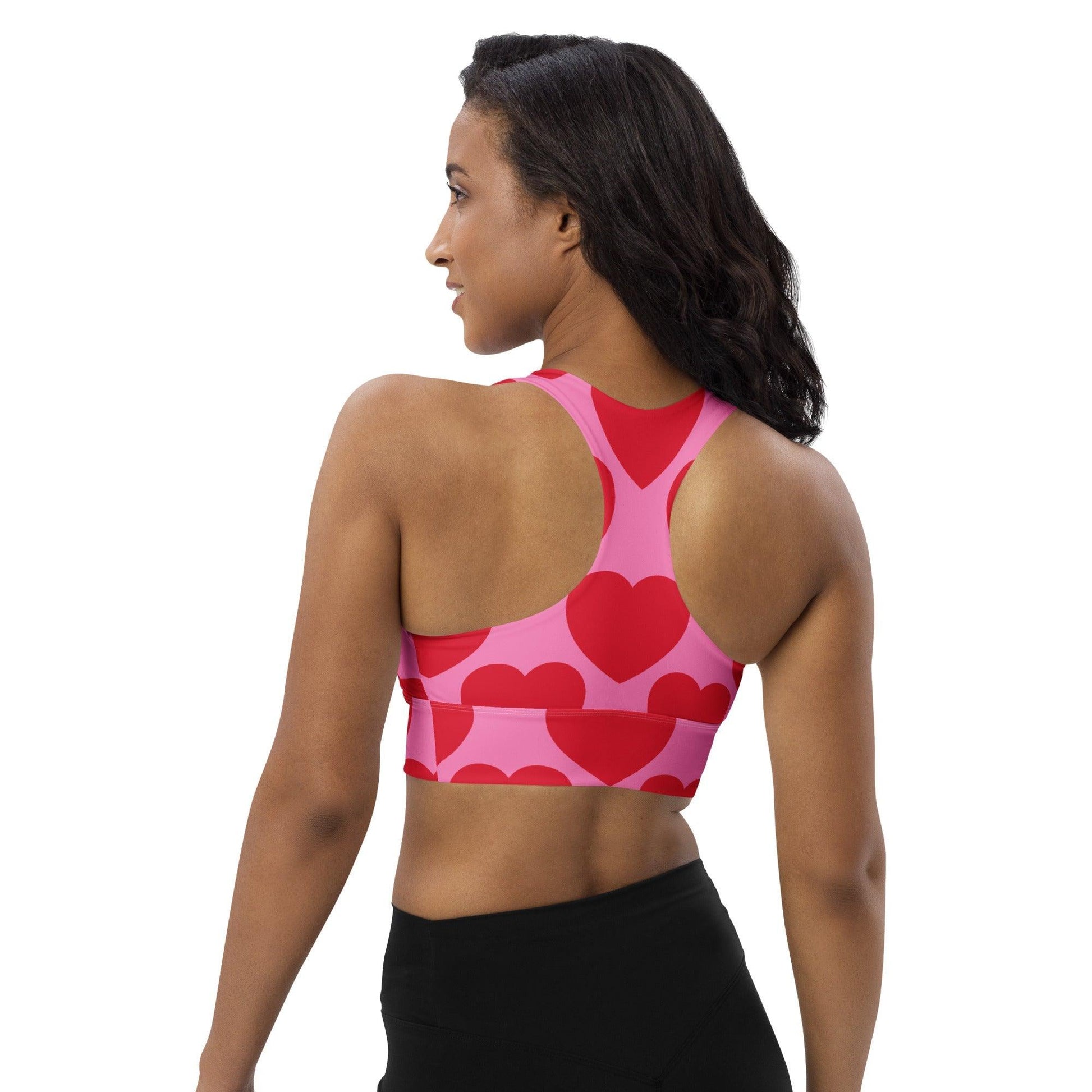 Sports bra - ELLIE LOVE red - Bold heart print