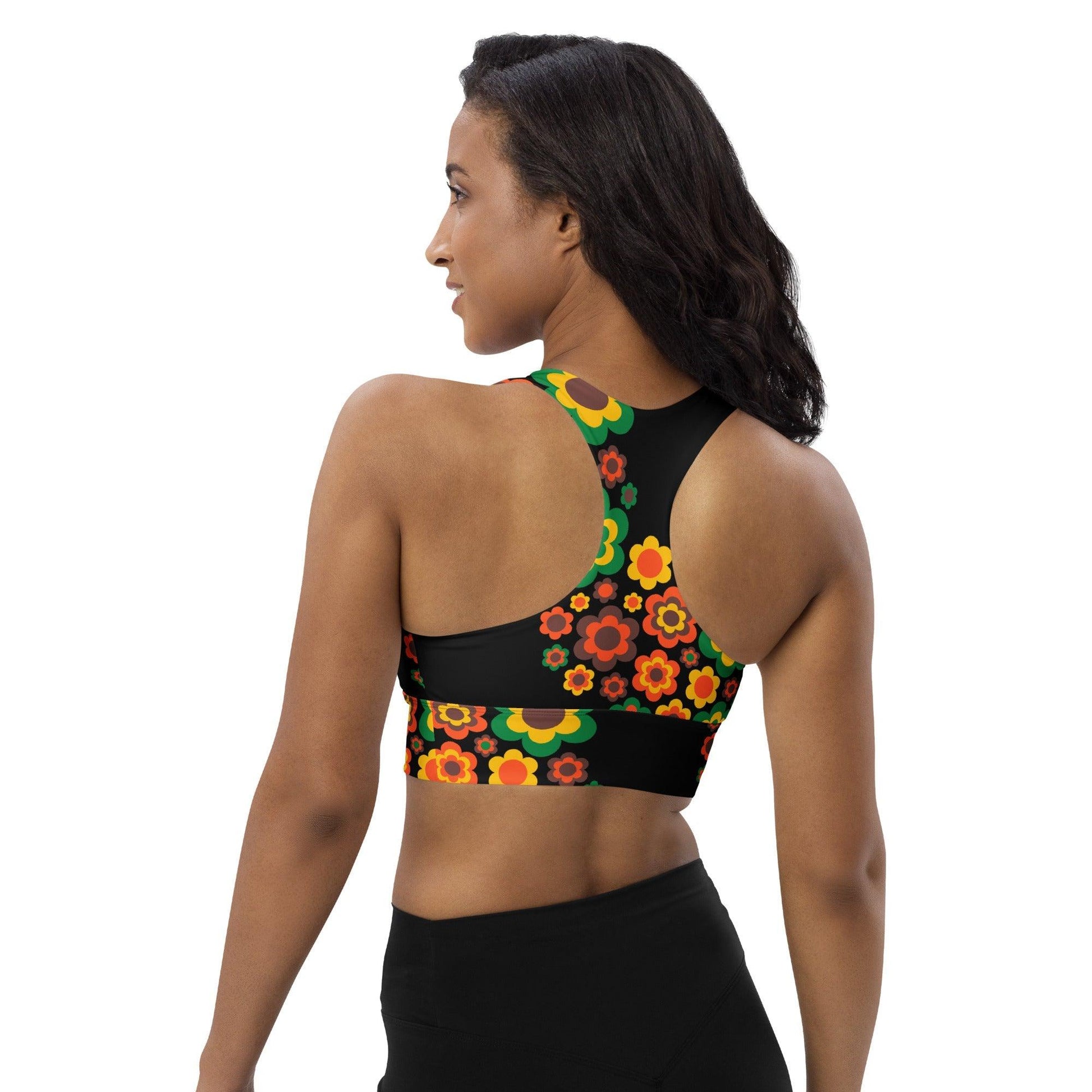Sports bra - FLORA FOREVER retro - Floating flower print