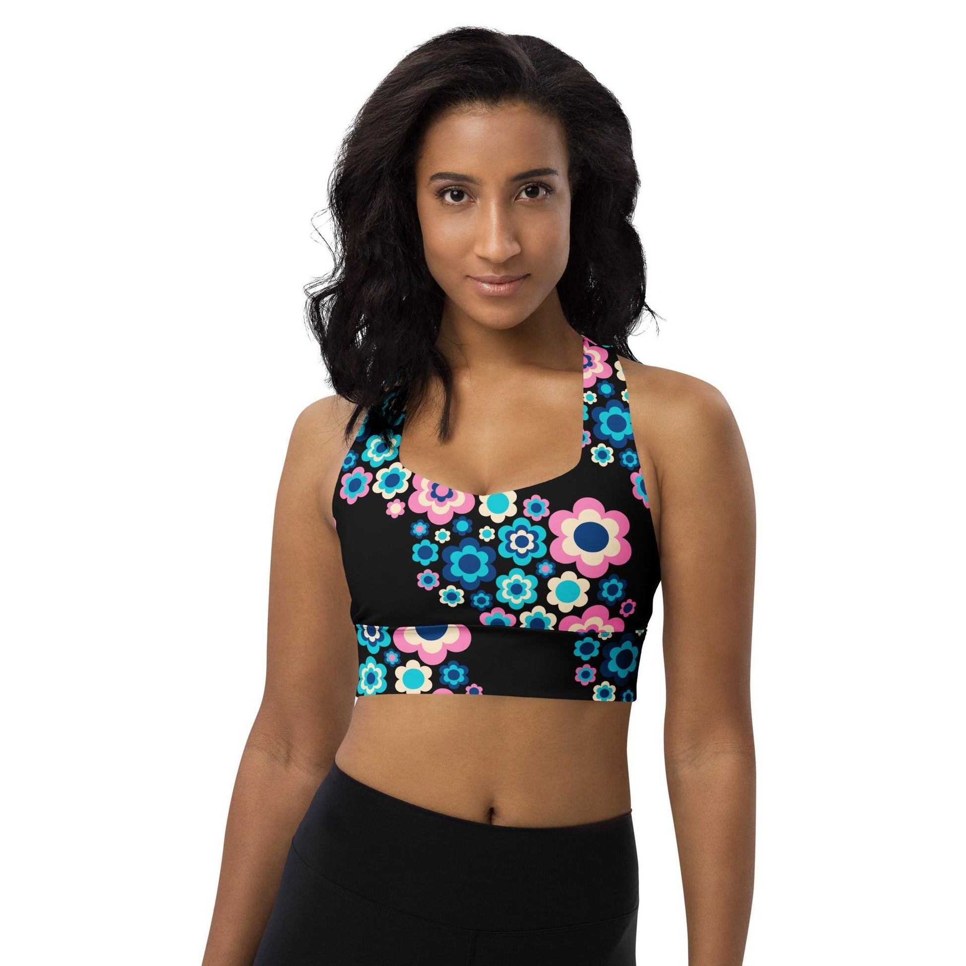 Sports bra - FLORA FOREVER sweet - Floating flower print 3XL